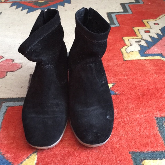 Black Wedge Booties - Picture 2 of 7